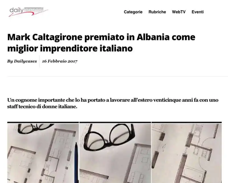 marco caltagirone premiato in albania