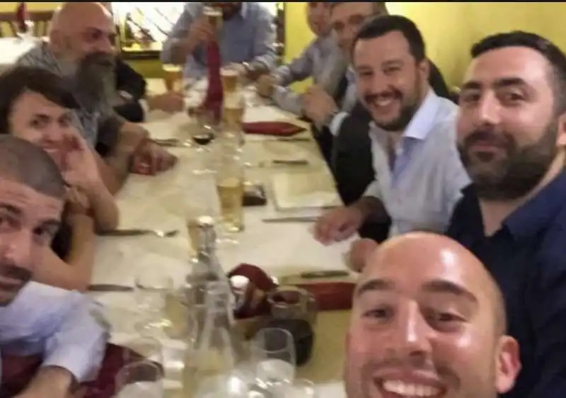 MATTEO SALVINI A CENA CON I LEADER DI CASAPOUND E FRANCESCO POLACCHI