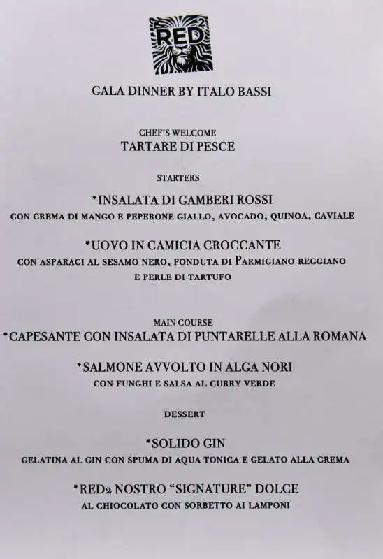 menu inaugurazione red square