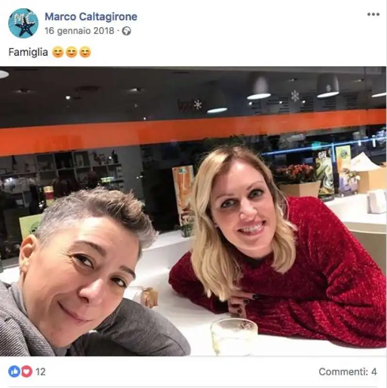 PAMELA PERRICCIOLO E MARTINA KELLY CAPPELLETTI SULLA BACHECA DI MARCO CALTAGIRONE