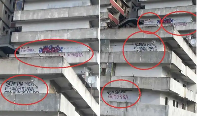 scampia   scritte contro gomorra