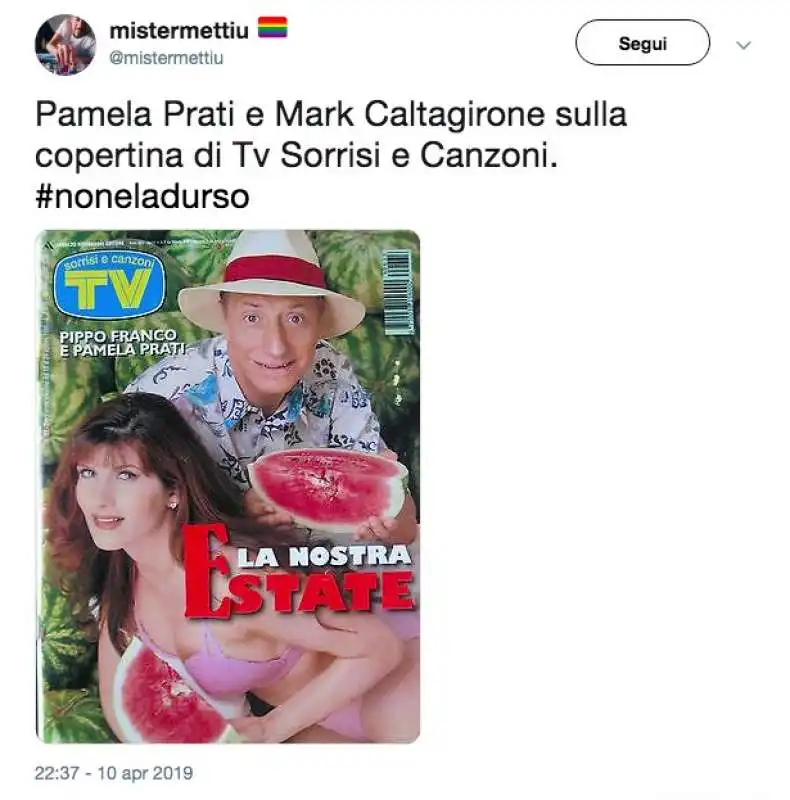 tweet sul caso pamela prati   