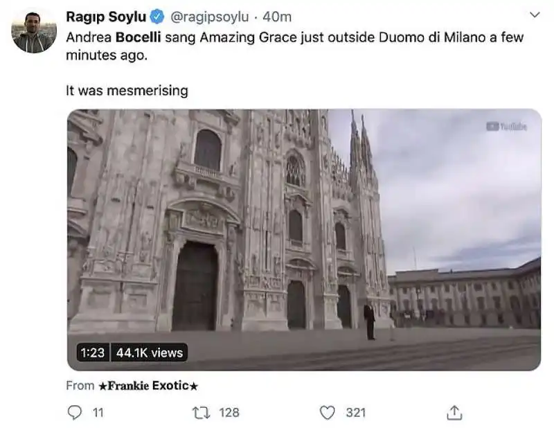 andrea bocelli   concerto di pasqua nel duomo di milano vuoto 8