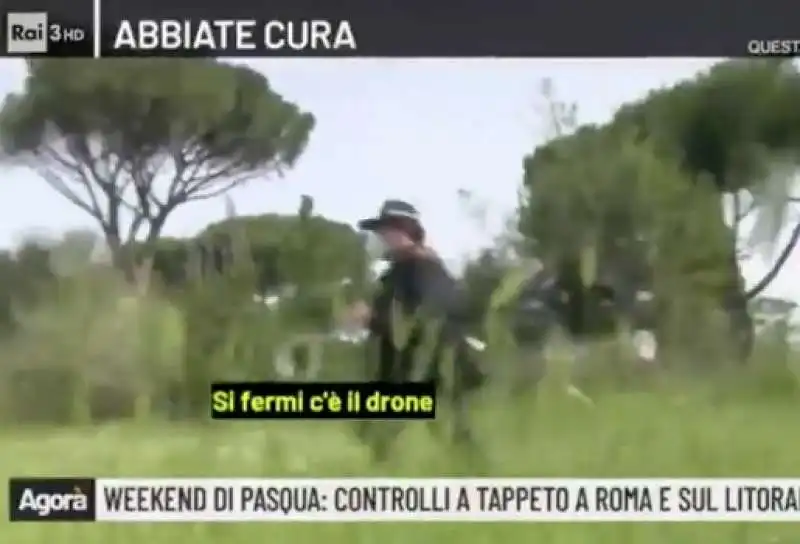 drone all inseguimento dei runner agora