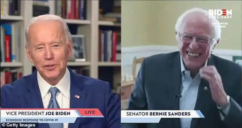 livestream di joe biden con bernie sanders