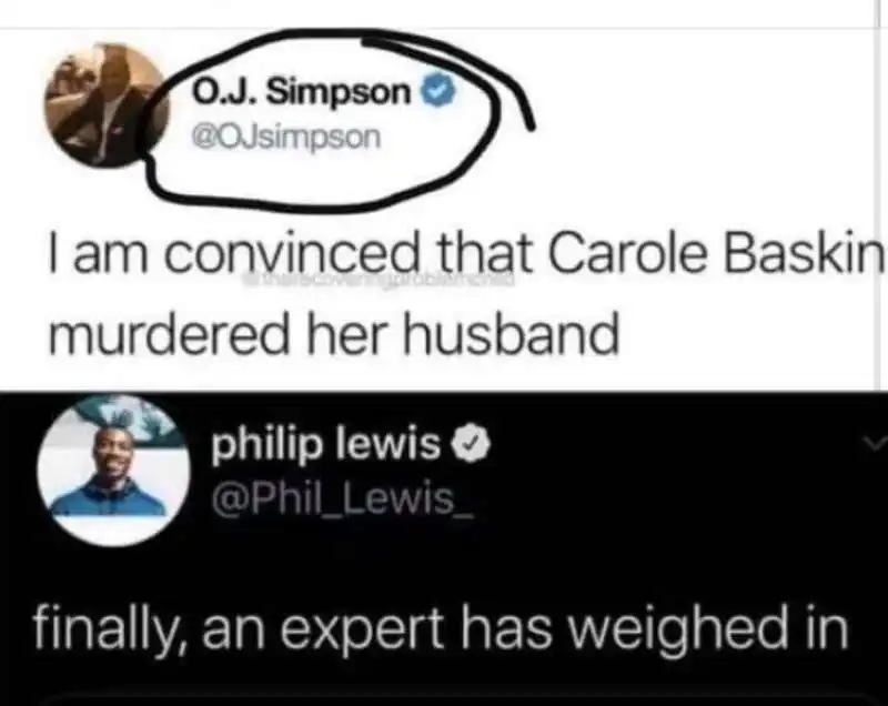 oj simpson si esprime su carole baskin