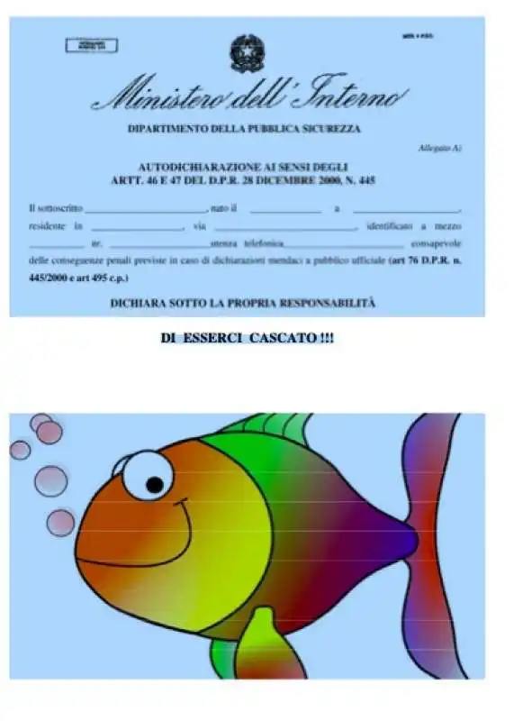 PESCE D APRILE - AUTOCERTIFICAZIONE