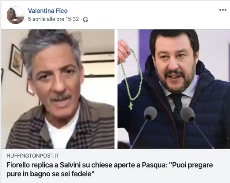 post di valentina fico contro salvini