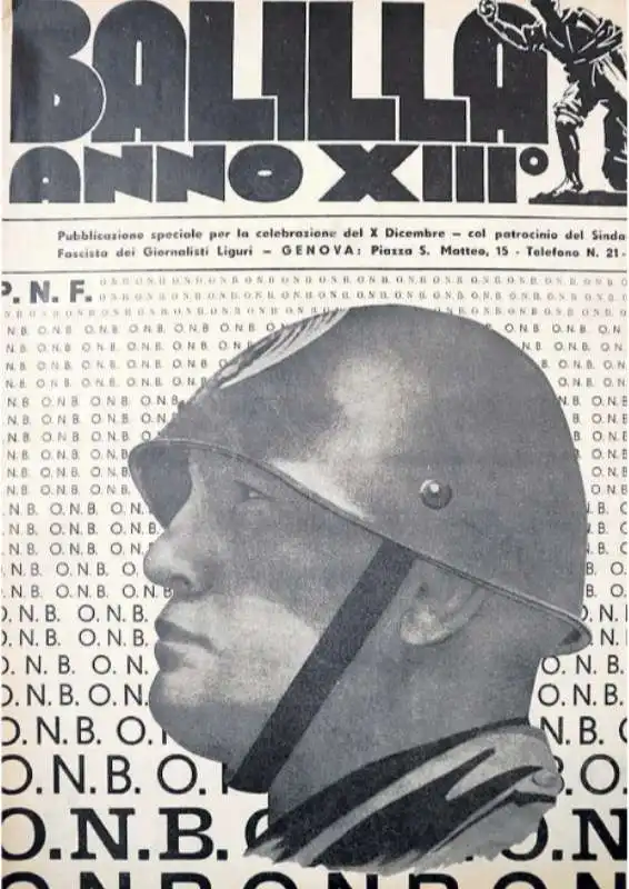 poster con il volto di benito mussolini