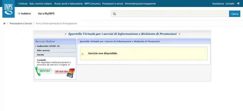 sito dell'inps in tilt per le richieste di indennita' da 600 euro 1