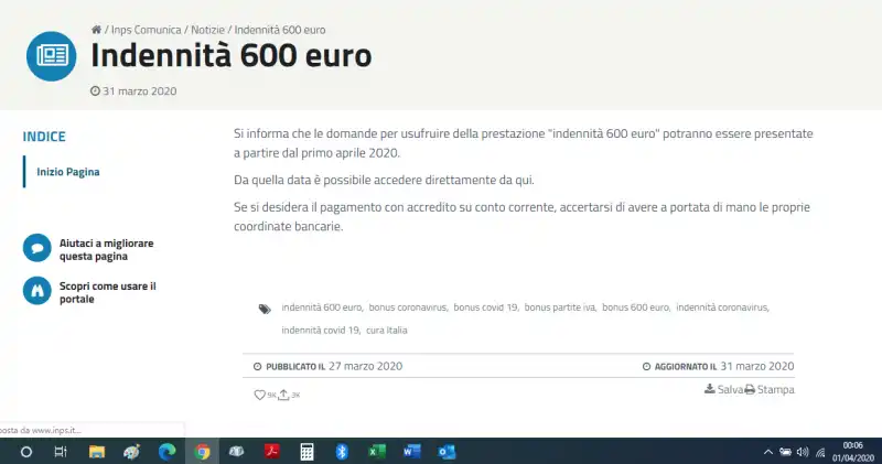 sito dell'inps in tilt per le richieste di indennita' da 600 euro 3