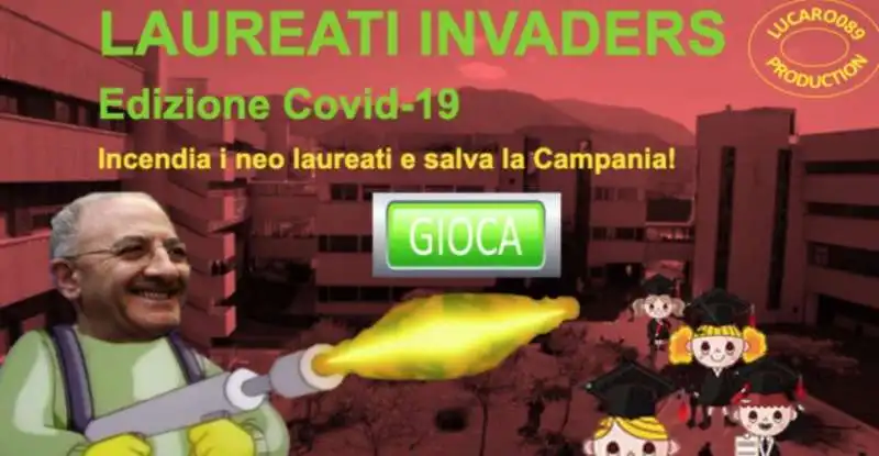 VINCENZO DE LUCA E IL VIDEOGAME SUI NEOLAUREATI E LANCIAFIAMME