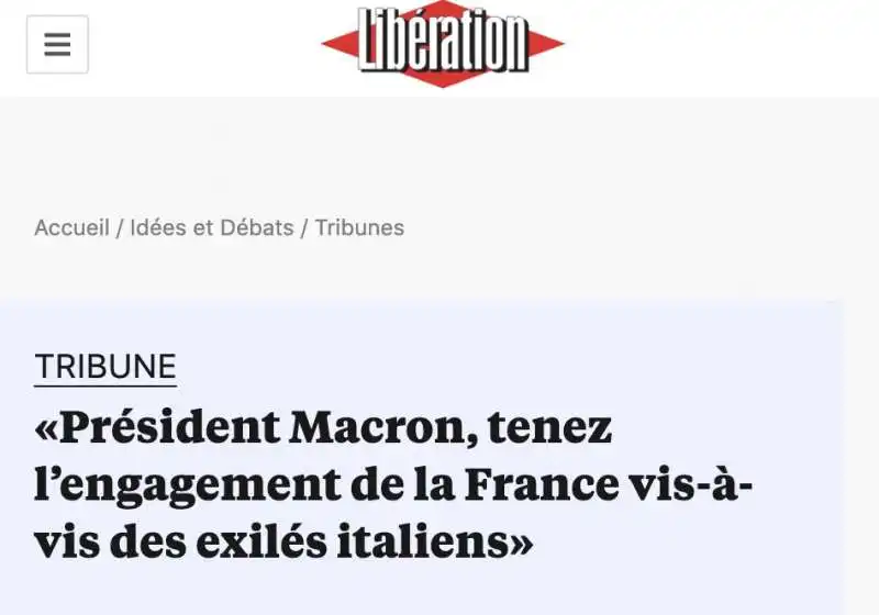 APPELLO DEGLI INTELLETTUALI A FAVORE DEGLI EX TERRORISTI SU LIBERATION