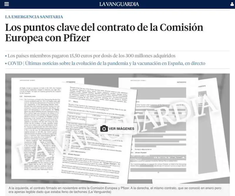 contratto ue pfizer   la vanguardia