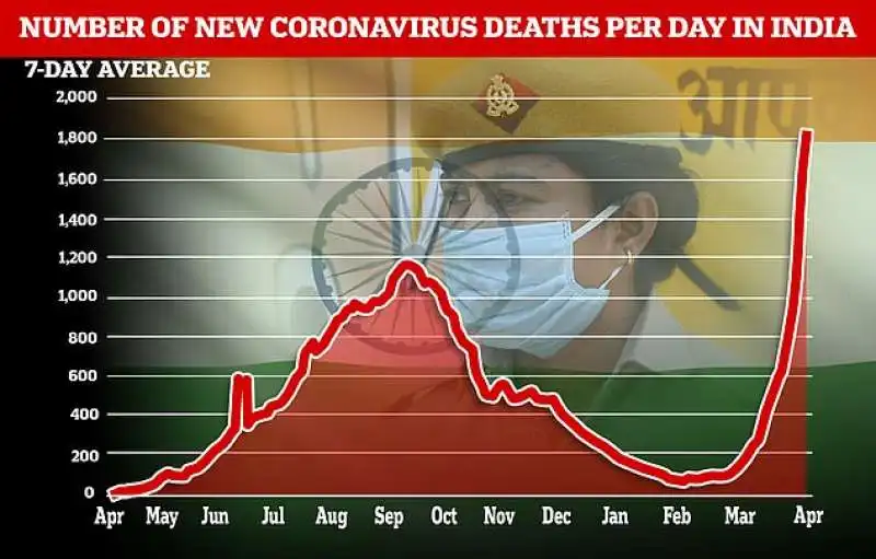 coronavirus india  grafico morti 