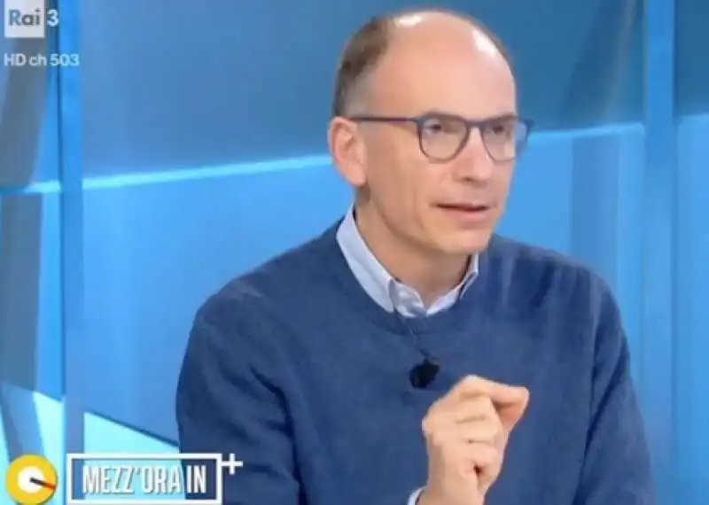 enrico letta a in mezzora in piu 2