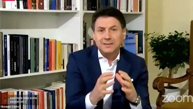 giuseppe conte parla alle agora di bettini