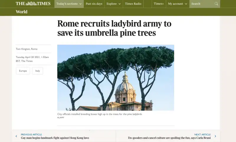 La pagina del Times