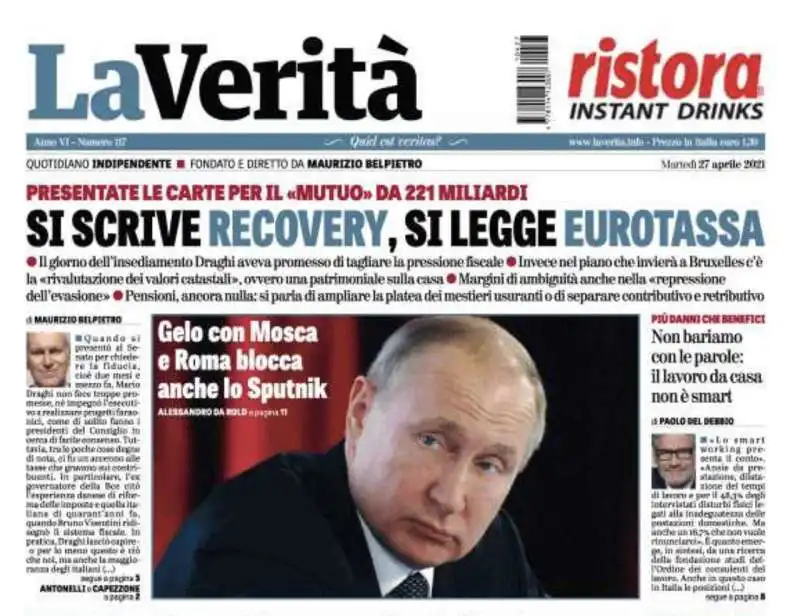 LA VERITA - SI SCRIVE RECOVERY, SI LEGGE EUROTASSA