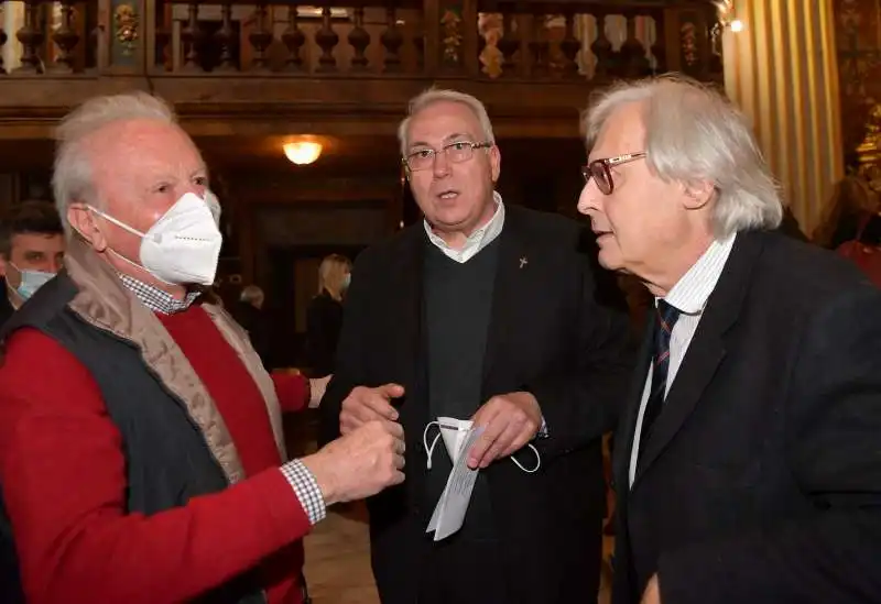 mariotto segni  padre vincenzo d adamo e vittorio sgarbi  foto di bacco