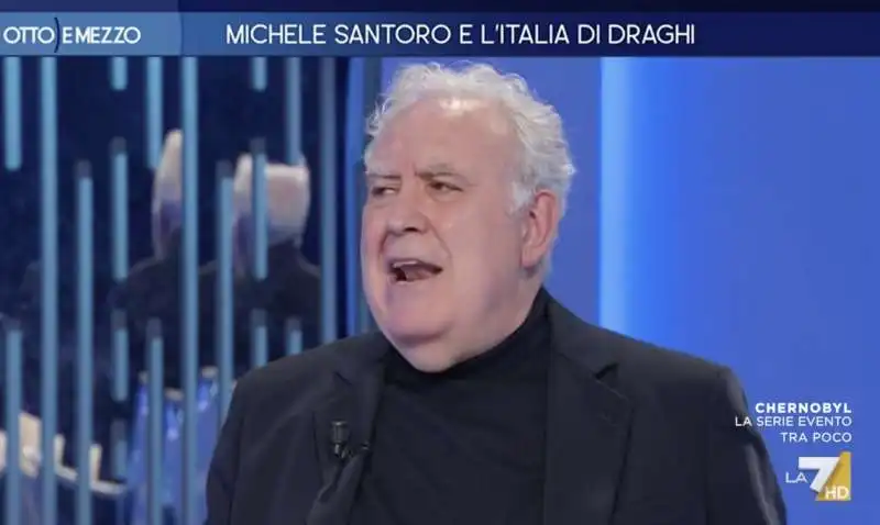 michele santoro a otto e mezzo.  