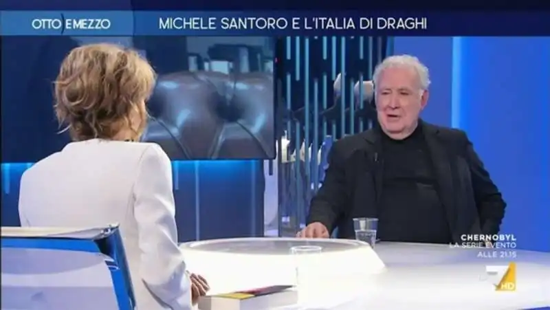 michele santoro ospite di lilli gruber  