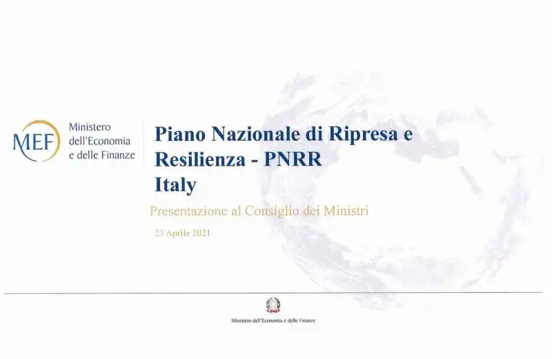 presentazione del recovery plan