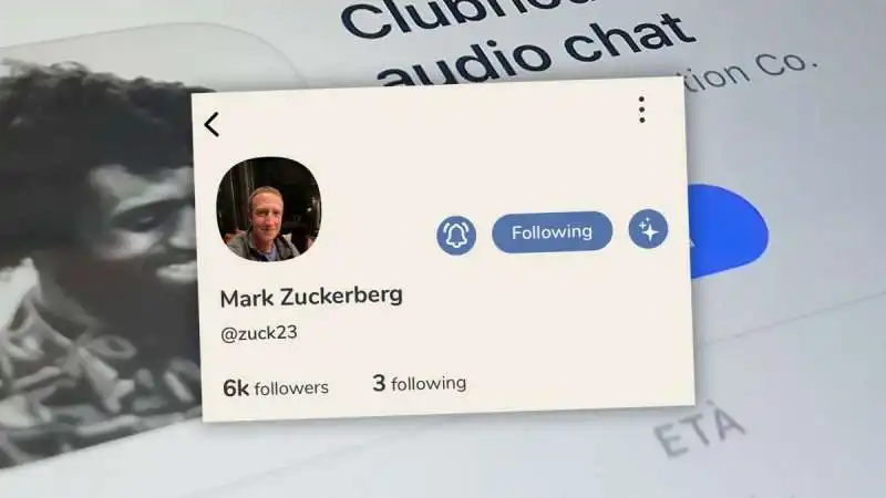 PROFILO ZUCKERBERG CLUBHOUSE