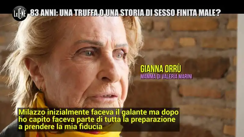 servizio delle iene sulla truffa a gianna orru, mamma di valeria marini  8