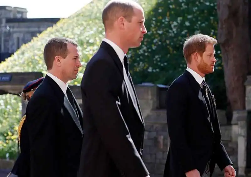 william e harry al funerale del principe filippo