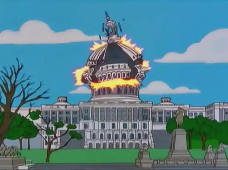 assalto al congresso americano nei simpsons