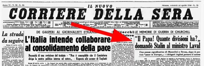 Corriere della Sera - Quante divisioni ha il Papa