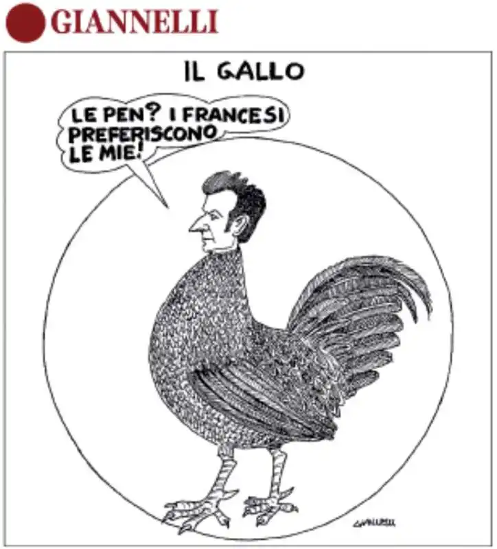 IL GALLO MACRON - VIGNETTA DI GIANNELLI