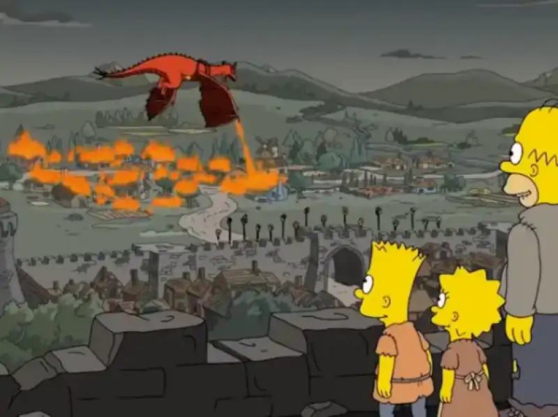 la devastazione di game of thrones nei simpsons 