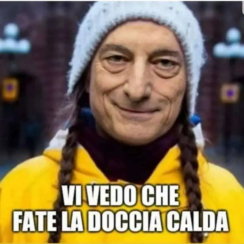 MARIO DRAGHI E IL RAZIONAMENTO DELL ENERGIA - MEME