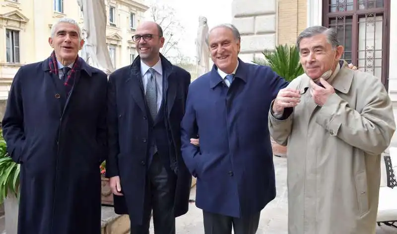 pier ferdinando casini  angelino alfano  lorenzo cesa  francesco d onofrio  foto di bacco