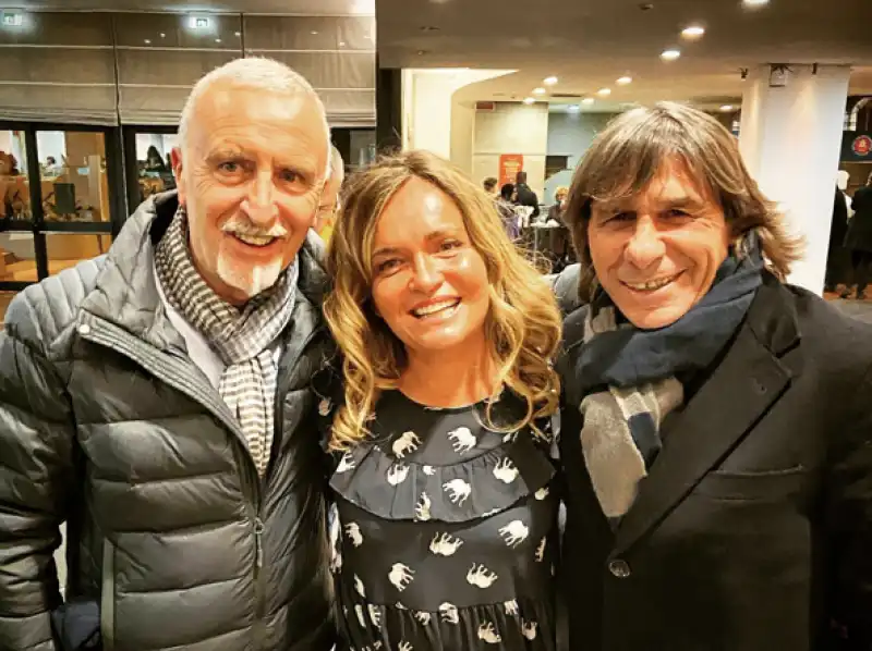 roberto pruzzo con la figlia e bruno conti