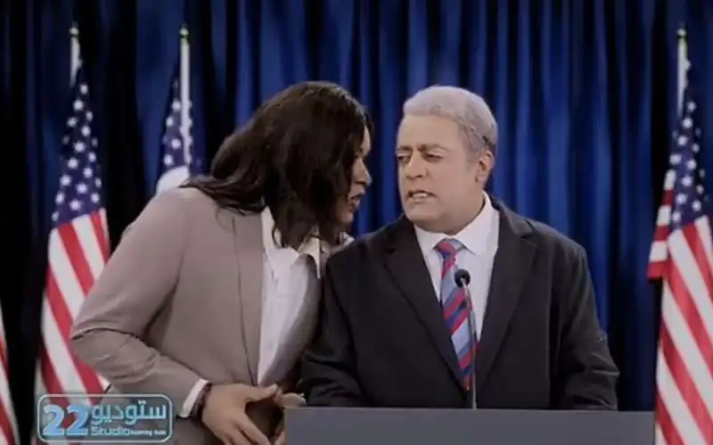 sketch su kamala harris e joe biden sulla tv saudita mbc 2