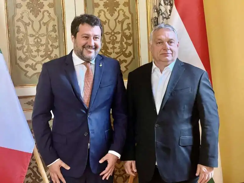 viktor orban incontra matteo salvini a roma    