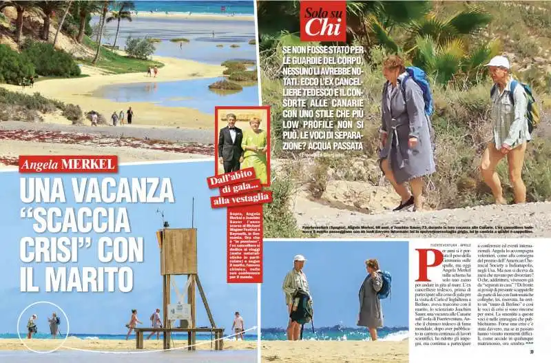 angela merkel in vacanza a fuerteventura con il marito joachim sauer   servizio chi