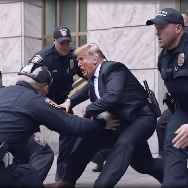 immagine fake di trump arrestato 