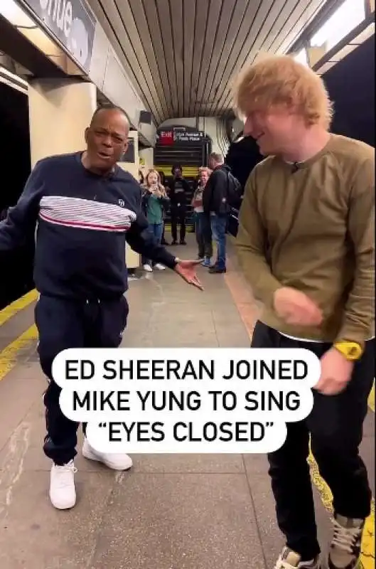 la sorpresa di ed sheeran a mike yung nella metropolitana di new york   1