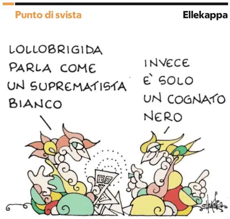 LOLLOBRIGIDA SUPREMATISTA BIANCO O COGNATO NERO - VIGNETTA BY ELLEKAPPA