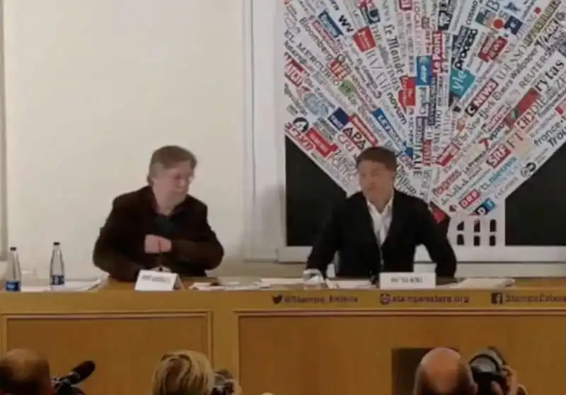 PIERO SANSONETTI E MATTEO RENZI IN CONFERENZA STAMPA 