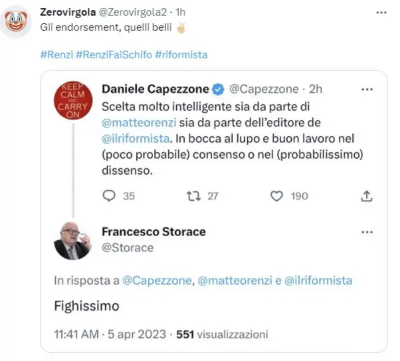 tweet su matteo renzi nuovo direttore del riformista 2