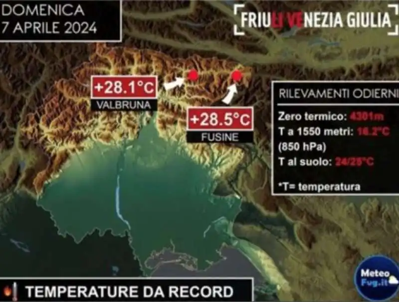 CALDO RECORD NORD ITALIA - 7 APRILE 2024