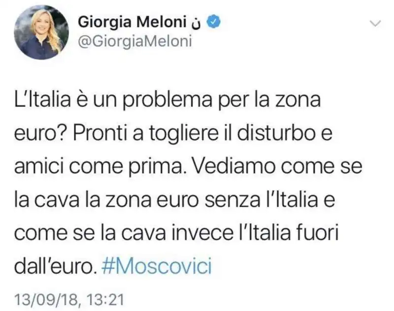 GIORGIA MELONI PER L ITALEXIT NEL 2018 