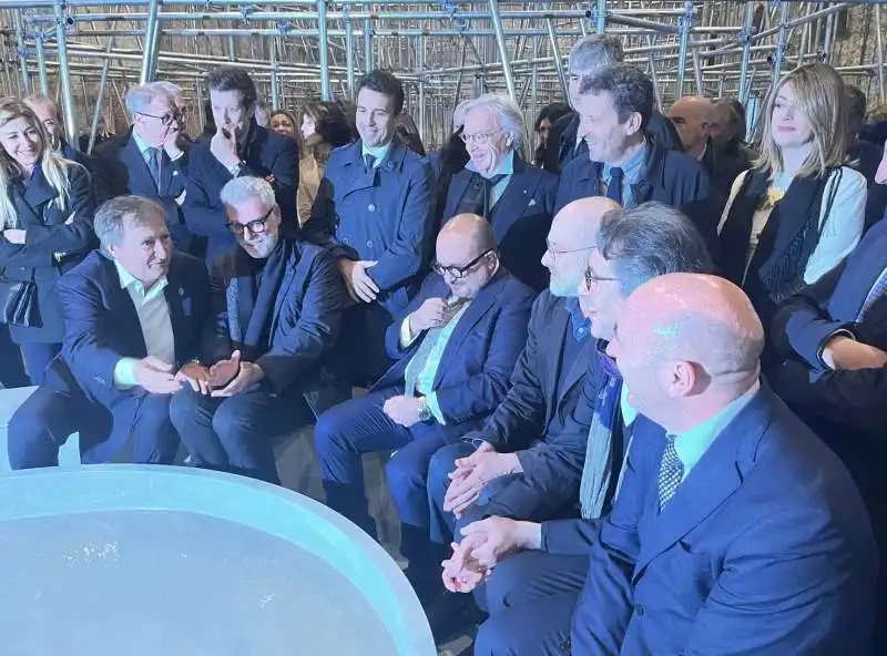 luigi brugnaro - federico mollicone - gennaro sangiuliano - diego della valle - PIETRANGELO BUTTAFUOCO - BIENNALE DI VENEZIA 2024 