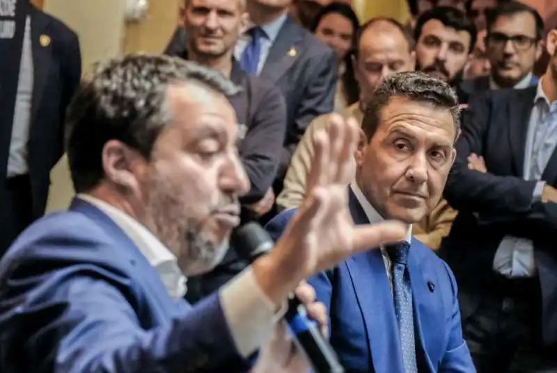 matteo salvini e roberto vannacci. presentazione del libro controvento   