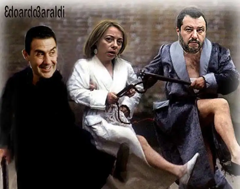 ROBERTO VANNACCI - GIORGIA MELONI - MATTEO SALVINI - MEME BY EDOARDO BARALDI 